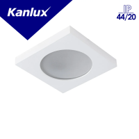Oczko sufitowe FLINI IP44 DSL-W kwadratowy stop aluminium kolor biały 1XGx5,3/GU10 | 33121 Kanlux