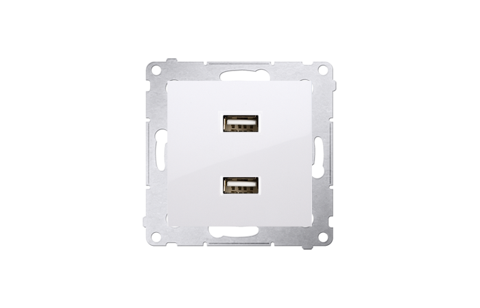 Ładowarka 2xUSB (moduł), 2,1 A, 5VDC, 230V, biały DC2USB.01/11 Simon 54 | DC2USB.01/11 Kontakt Simon