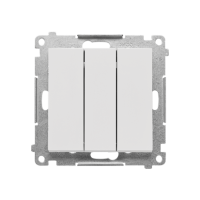 Przycisk potrójny (moduł) 10 AX, 250 V~, szybkozłącza, Jasnoszary mat Simon 55 | TP31.01/114 Kontakt Simon