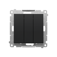 Przycisk potrójny (moduł) 10 AX, 250 V~, szybkozłącza, Czarny mat Simon 55 | TP31.01/149 Kontakt Simon