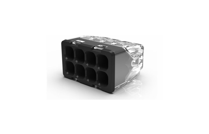 Szybkozłączka mini PC-218S, 8-torowa&nbsp;&nbsp;drut, 0,2-2,5mm2, 24A, 450V (opak=50szt) | PC-218S Trytyt