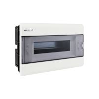 Rozdzielnica moduł. p/t SRp-12 1x12 190x298x94mm IP40 (N+PE) drzwi transp, biała (1/240szt) | 2.3 Elektro-Plast Opatówek