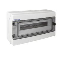 Rozdzielnica hermet. moduł.z zamkiem n/t RH-18/Z 1x18 260x435x138mm IP65 1000VDC drzwi transp,biała | 36.19 Elektro-Plast Opatówek