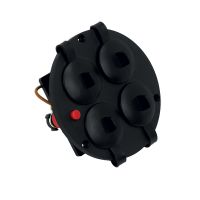 Gniazdo przedłużacza GDPKS SCHUCO 4x220V+ Termik+zatyczka gn. czarne (1szt) | 32.522 Elektro-Plast Opatówek