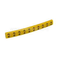 Oznacznik przewodów OZ-0/2 cyfra 2, żółty (opak 100szt) | E04ZP-01020100300 Ergom