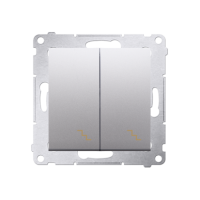 Łącznik schodowy podwójny (moduł) 10AX, 250V, zaciski śrubowe, srebrny mat DW6/2.01/43 Simon 54 | DW6/2.01/43 Kontakt Simon