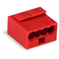 Złączka 4-przewodowa 4x0,6-0,8mm2 do puszek instalacyjnych MICRO, czerwona | 243-804 Wago