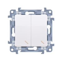 Łącznik schodowy podwójny 10AX, 250V, zaciski śrubowe, biały, Simon 10 | CW6/2.01/11 Kontakt Simon