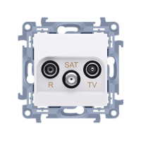 Gniazdo antenowe R-TV-SAT końcowe/zakończeniowe, tłum.: 1dB, biały, Simon 10 | CASK.01/11 Kontakt Simon