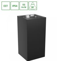 Oprawa na elewację TORRE 18W CCT 3000/4000/6000K IP54 99x78x162mm czarna kwadratowa dwukierunkowa | SLI003024CCT_PW Wojnarowscy
