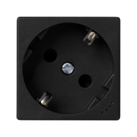 Gniazdo K45 Schuko 16A/230V, wskaźnik zasilania, czarny, Simon Connect | KL01/14 Kontakt Simon
