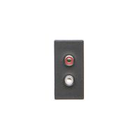 Płytka K45/2 złącz 2x RCA (CINCH) 22,5x45mm + wkłady, zaciski śrubowe, czarny, Connect | K101B/14 Kontakt Simon