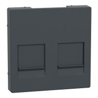 Płytka centralna gniazda komputerowego podwójnego RJ45 antracyt, Merten | MTN4562-0414 Schneider Electric