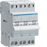 Modułowy przełącznik instalacyjny I-0-II punkt wspólny od góry 3P 40A 400VAC | SFT340 Hager