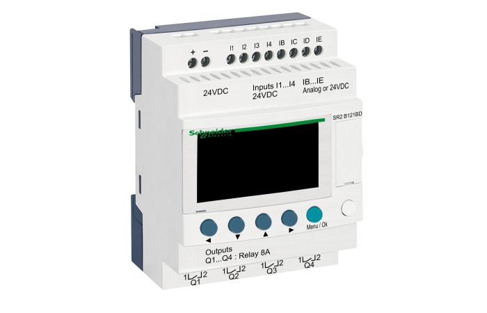 Przekaźnik programowalny 24VDC 8we 4wy Zelio Logic | SR2B121BD Schneider Electric