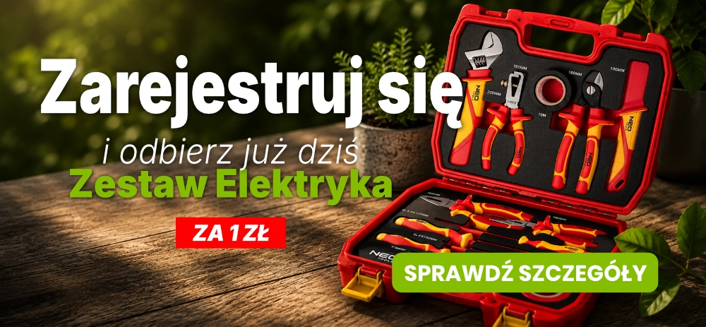 Nagroda za rejestrację - zestaw narzędzi i akcesori&oacute;w dla elektryka